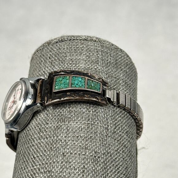 Pulsar Watch Womens 23mm Southwestern Green Stone Watch Tips New Battery main image 10